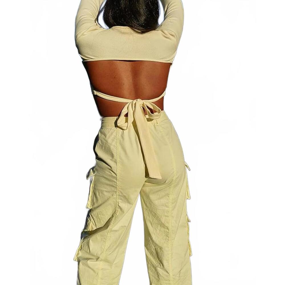 NWT The Drop Women's‎ Whisper White Cargo Pants Collab w monetmcmichael SZ M - Picture 4 of 8